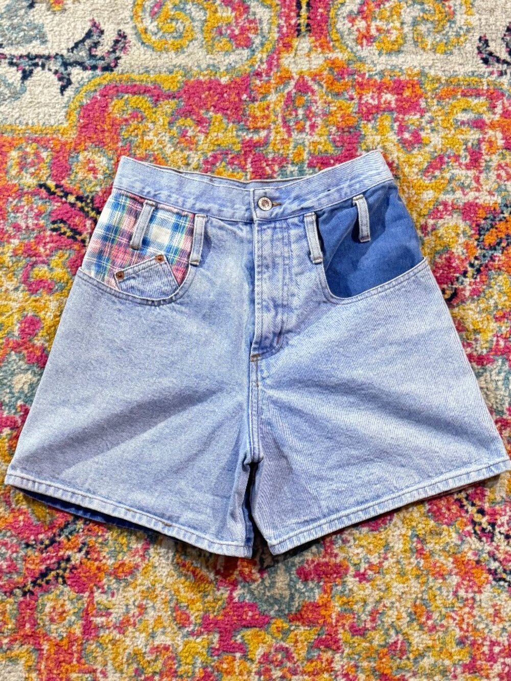 Vintage Steel Jeans Denim Patchwork Jean Shorts Women's